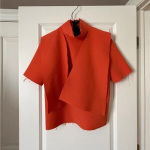 MSGM Vibrant Orange Short Sleeve Top